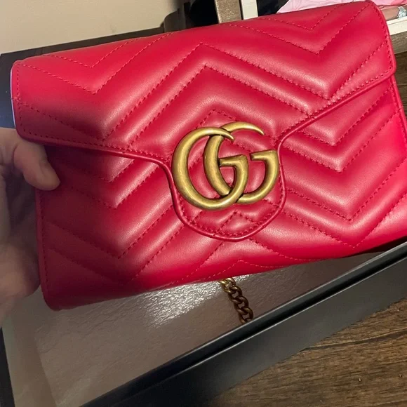 Gucci GG Marmont Wallet On Chain (Red) - Picture 7 of 10